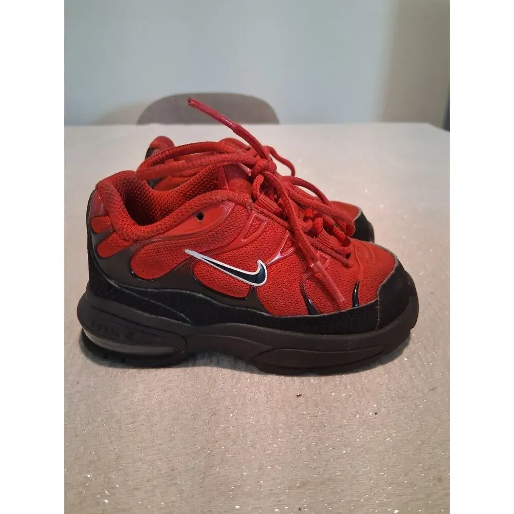 Nike Little Air Max Plus TD University Red Black CI5651-600 Size 7C No Insoles